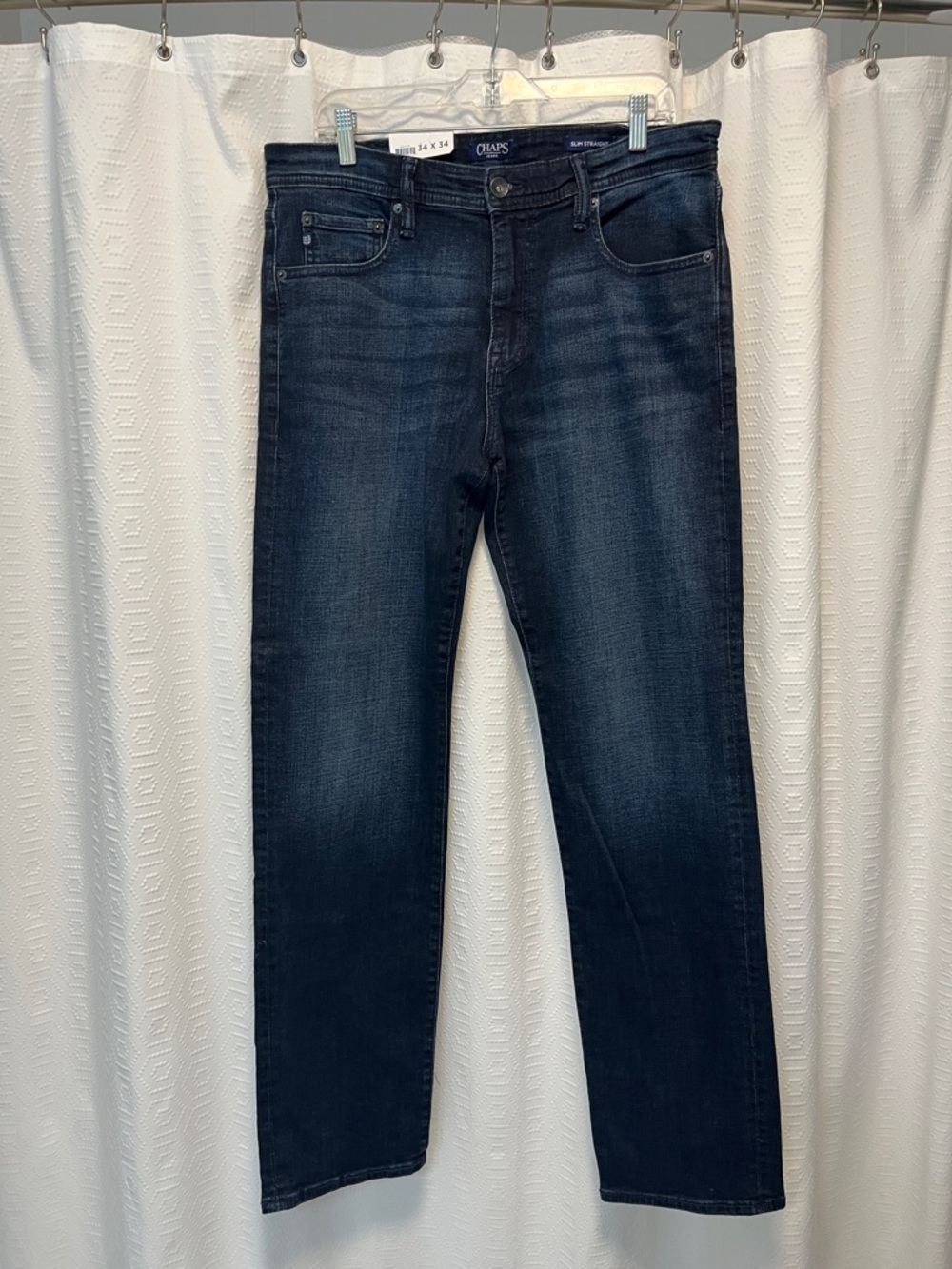 Chaps Men's Dark Indigo Slim Straight Jeans